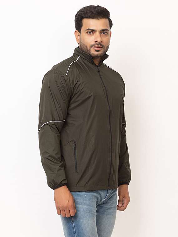 men solid long sleeve windcheater casual jacket - 22180260 -  Standard Image - 2