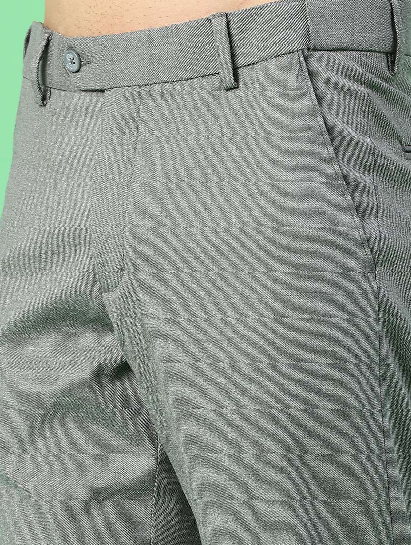 men solid mid rise flat front formal trouser - 22180279 -  Standard Image - 2
