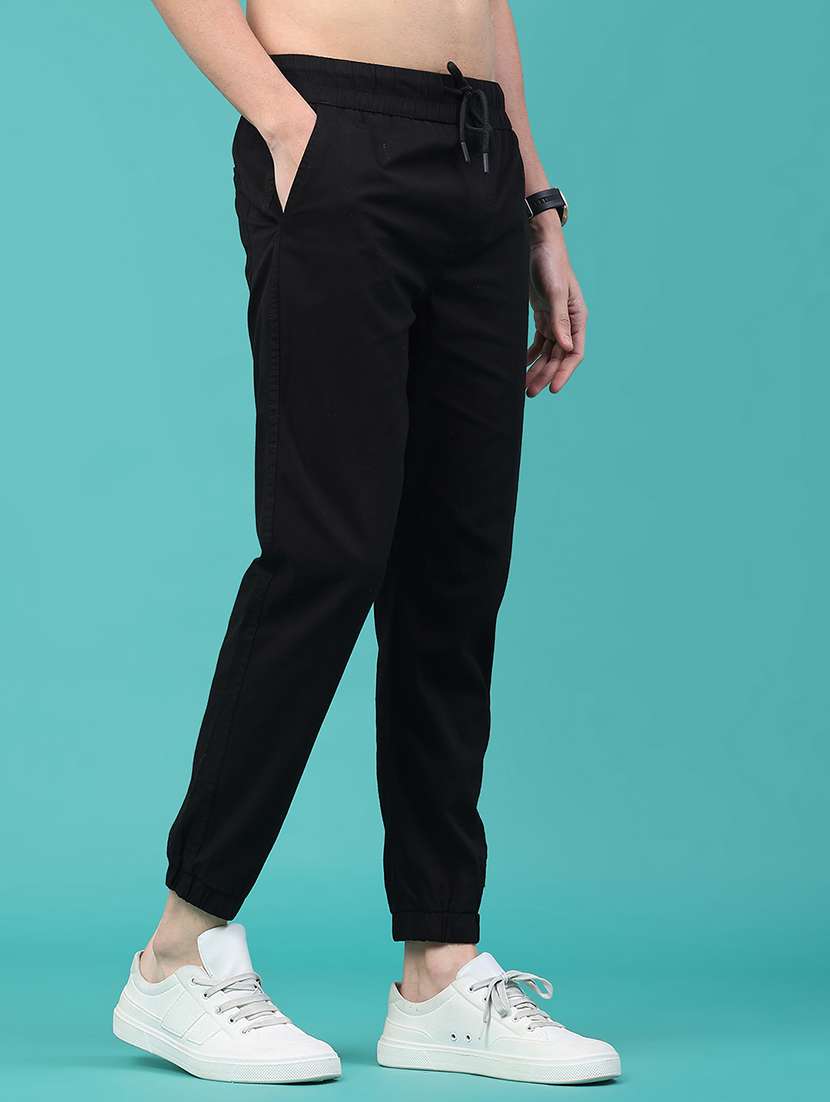 men solid mid rise regular fit jogger - 22180280 -  Standard Image - 2