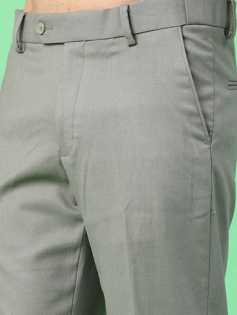 men solid mid rise flat front formal trouser - 22180329 -  Standard Image - 2