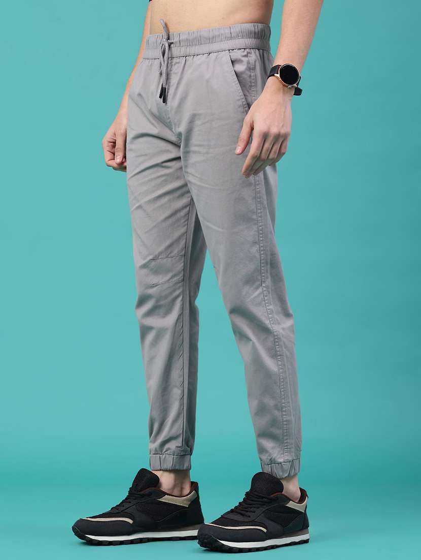 men solid mid rise regular fit jogger - 22180333 -  Standard Image - 2
