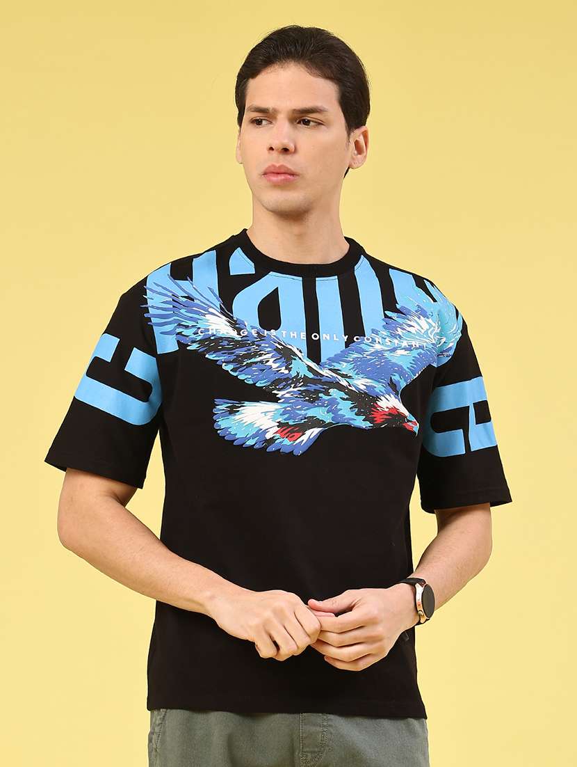 men black cotton blend plain t-shirt - 22180509 -  Standard Image - 2