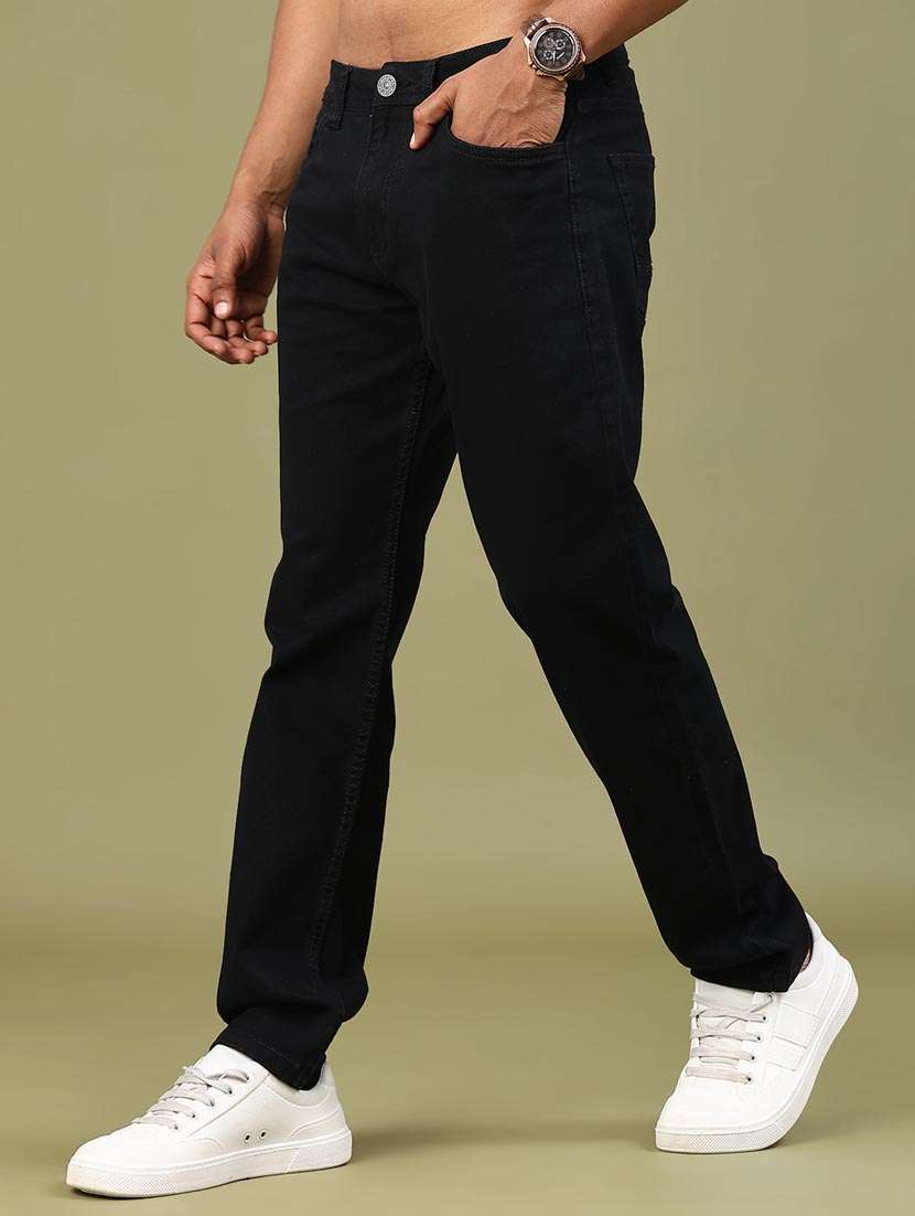 men plain mid rise full length straight jeans - 22180650 -  Standard Image - 2