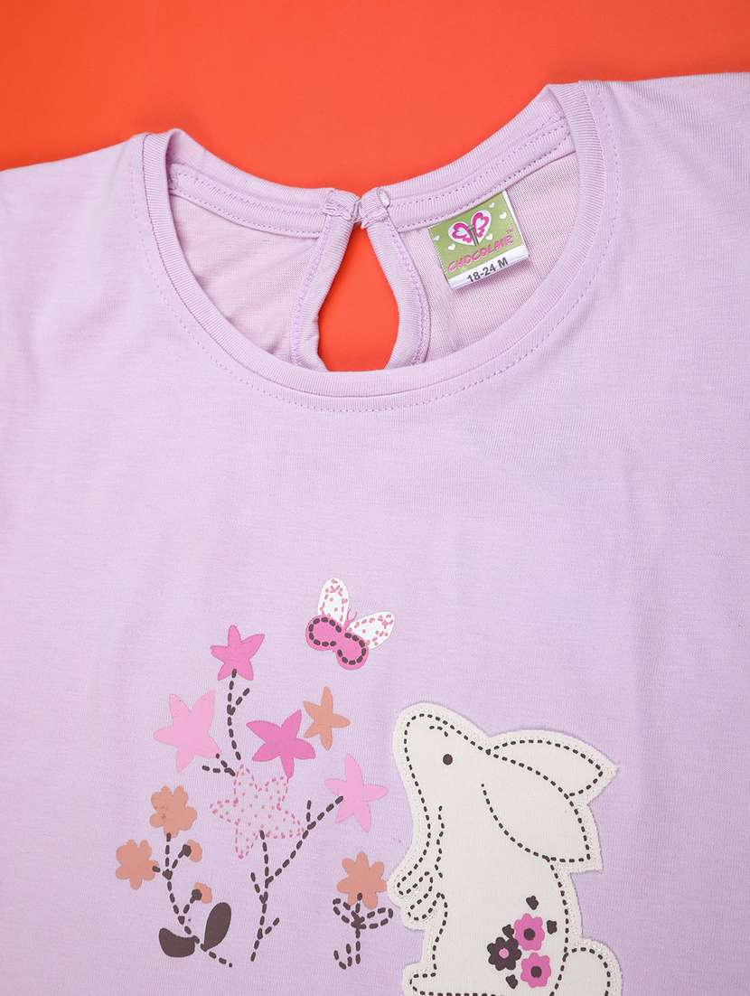 girls printed short sleeves top and shorts set - 22180718 -  Standard Image - 2