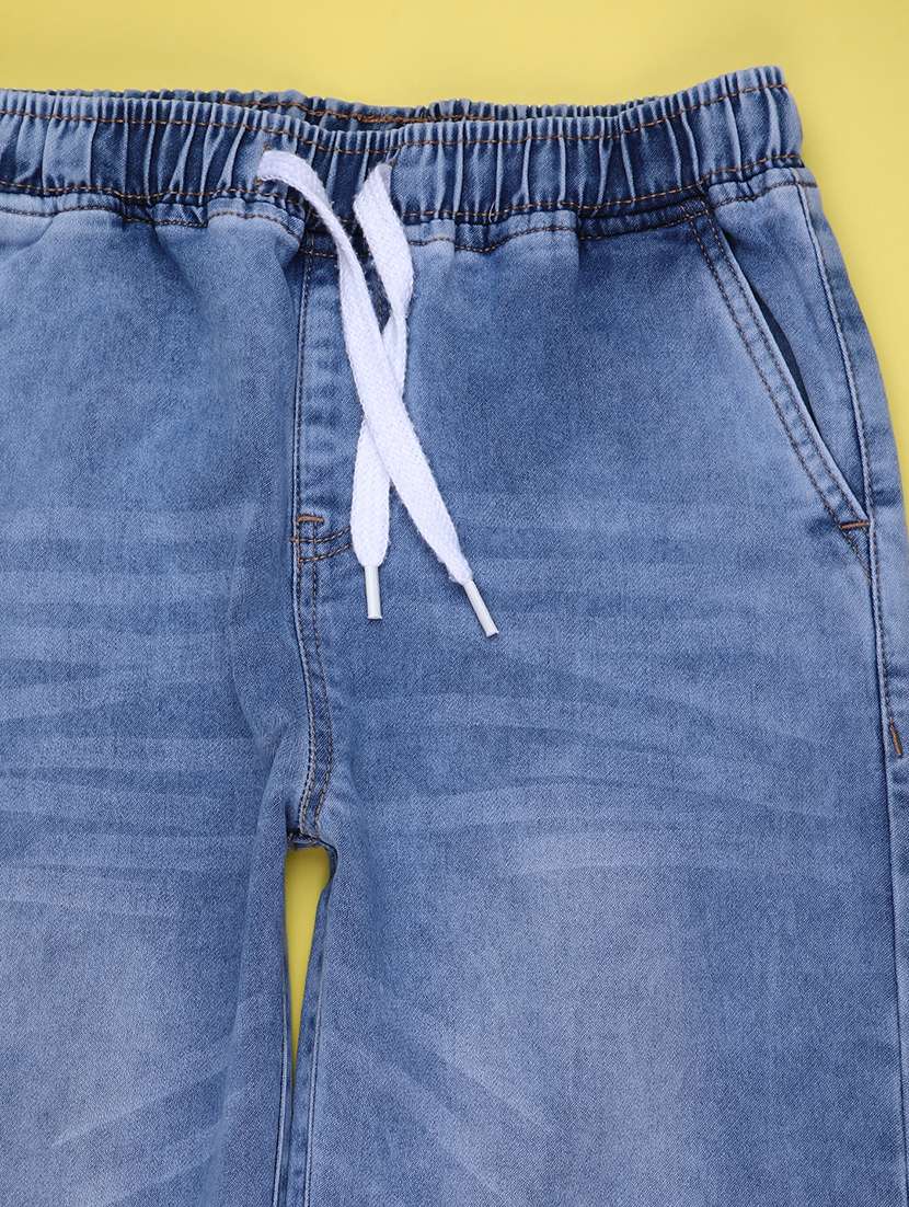 boys solid mid rise denim jogger - 22180732 -  Standard Image - 2