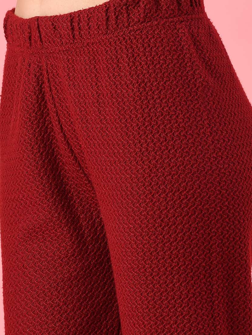 Women Self Design Mid Rise Woolen Leggings - 22180775 -  Standard Image - 2