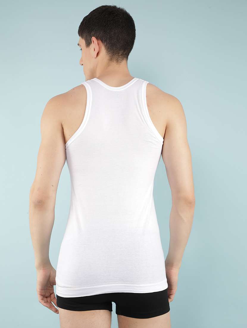 men solid pack of 6 sleeveless vest - 22180829 -  Standard Image - 2