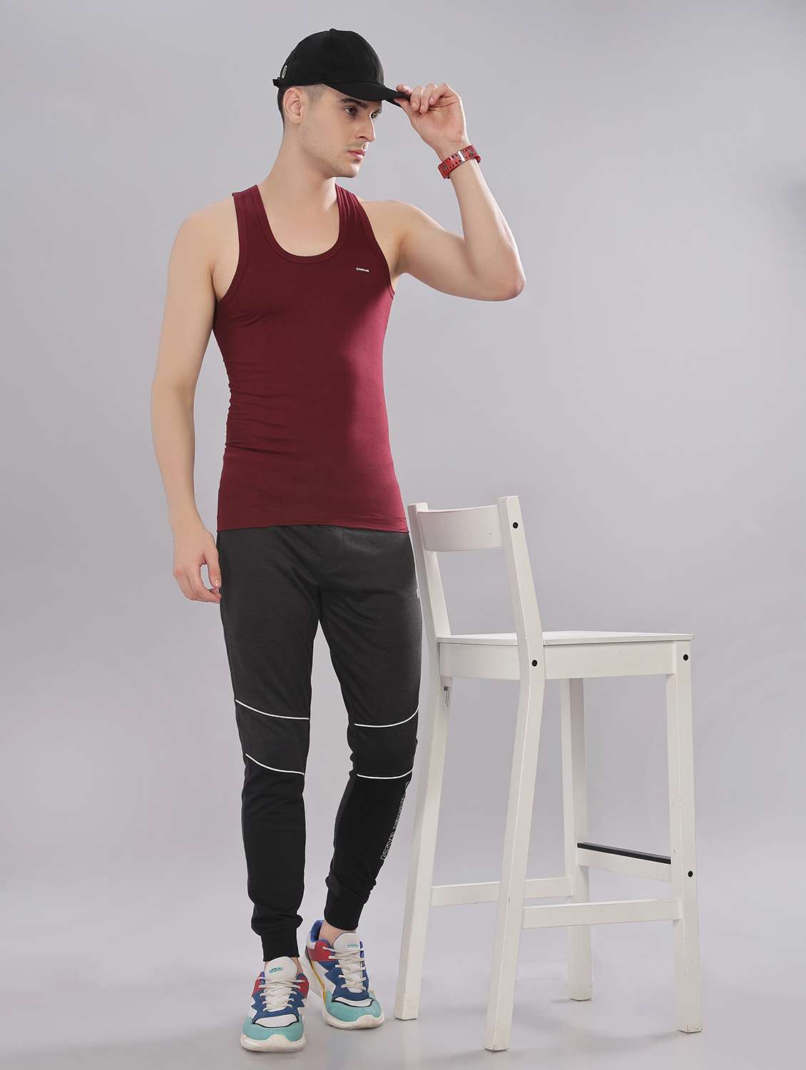 men solid pack of 4 sleeveless vest - 22180834 -  Standard Image - 2