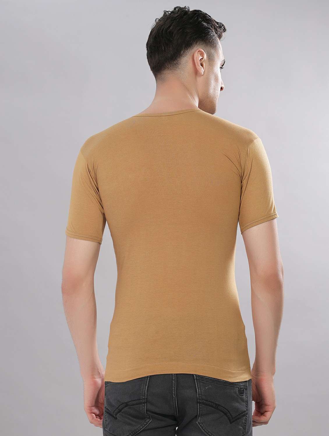 men solid half sleeve vest pack of 5 - 22180889 -  Standard Image - 2