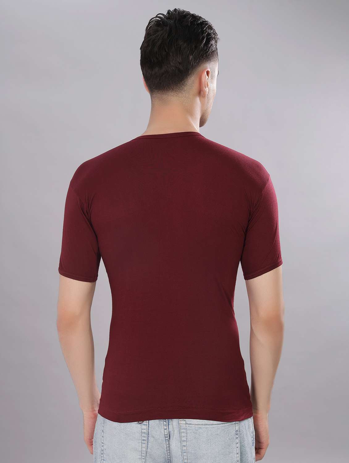 men solid half sleeve vest pack of 5 - 22180891 -  Standard Image - 2