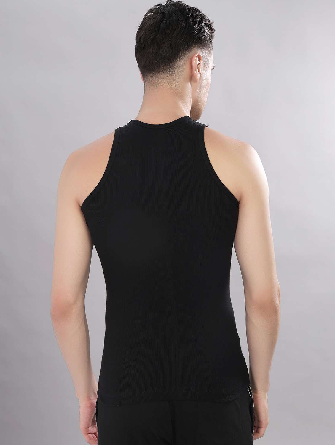 men pack of 6 solid sleeveless vest - 22180912 -  Standard Image - 2