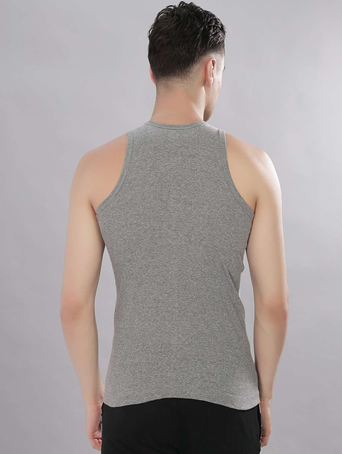men pack of 9 solid sleeveless vest - 22180917 -  Standard Image - 2