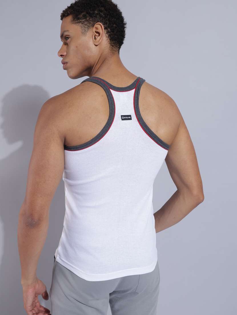 men pack of 5 solid sleeveless vest - 22180989 -  Standard Image - 2