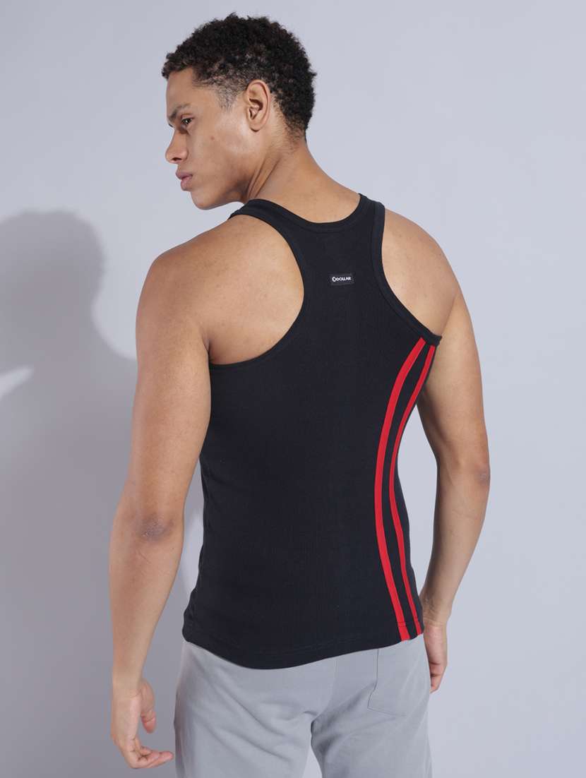 men pack of 4 striped sleeveless vest - 22180996 -  Standard Image - 2