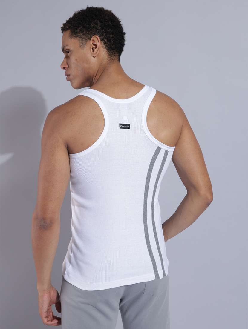 men pack of 5 striped sleeveless vest - 22180999 -  Standard Image - 2