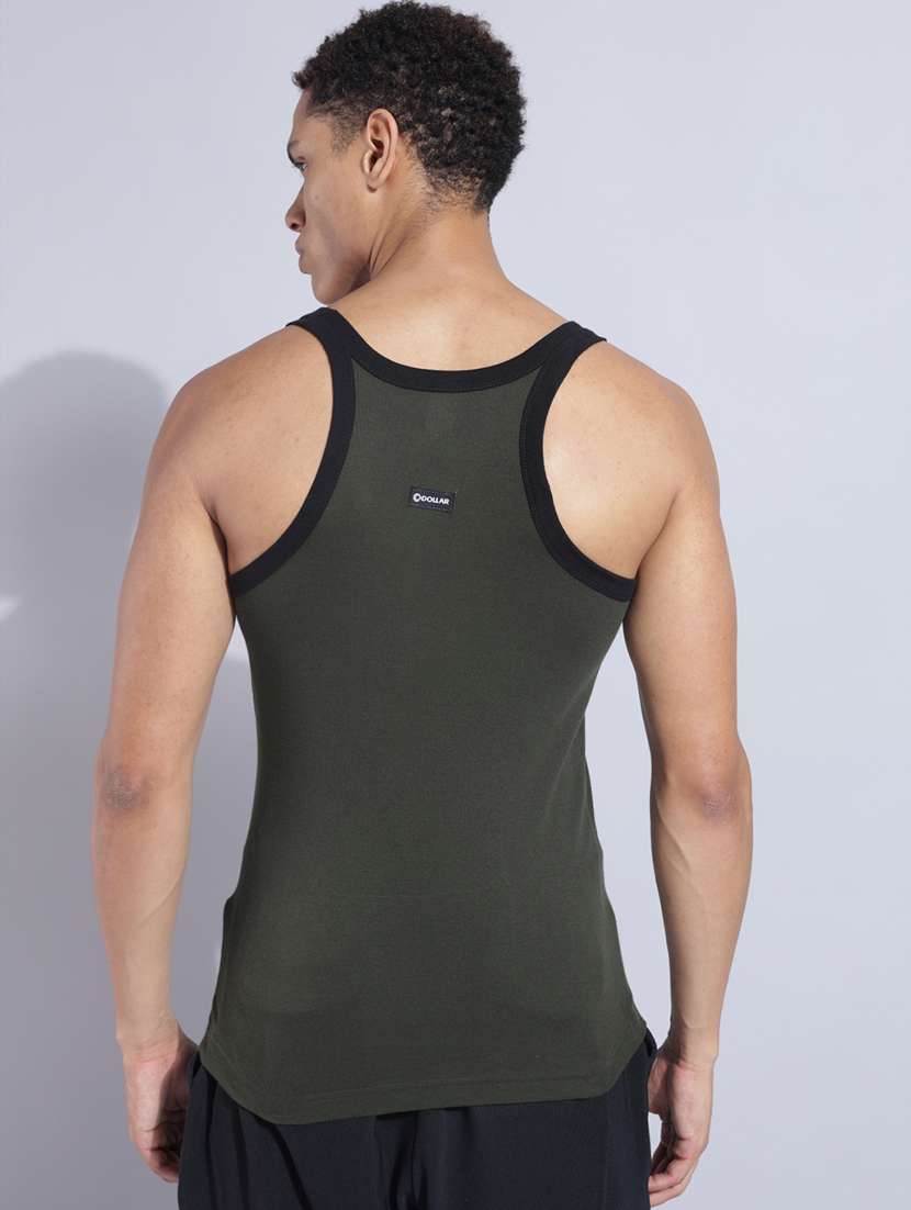 men pack of 4 solid sleeveless vest - 22181026 -  Standard Image - 2