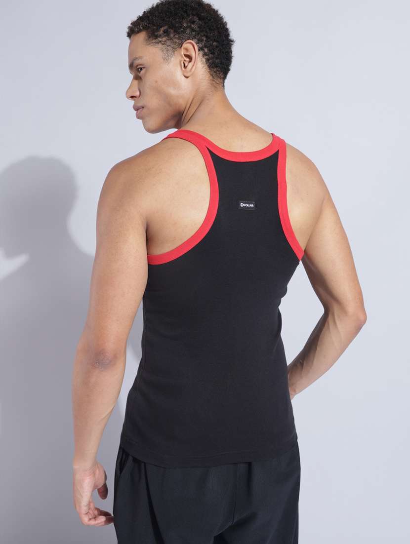 men pack of 5 solid sleeveless vest - 22181029 -  Standard Image - 2