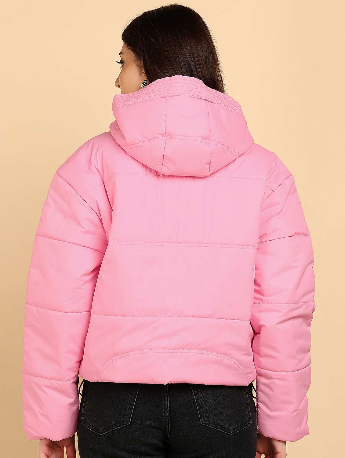 women solid long sleeve hooded quilted jacket - 22181122 -  Standard Image - 2
