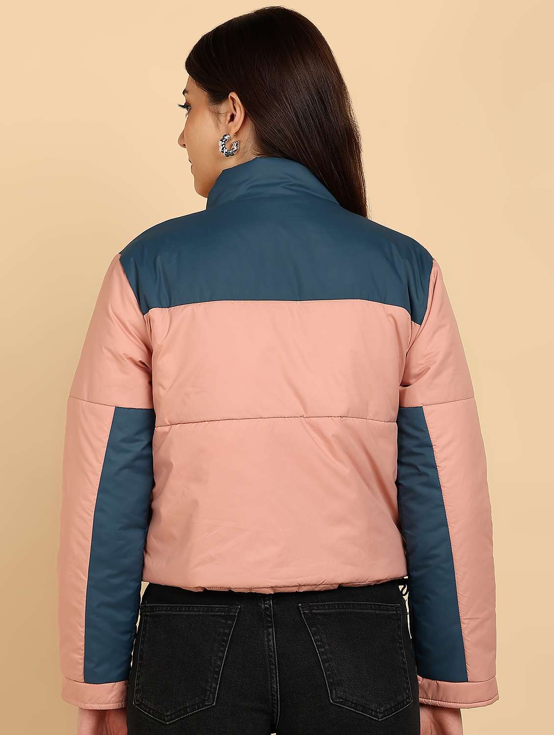 women color blocked long sleeve quilted jacket - 22181124 -  Standard Image - 2