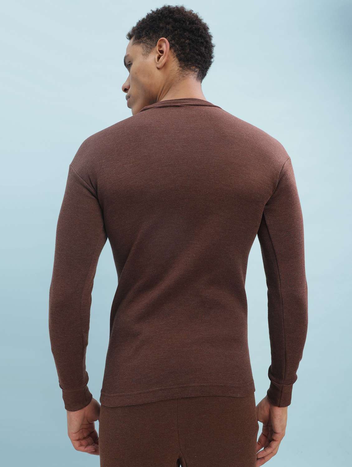 Men Solid Full Sleeve Thermal Top - 22181168 -  Standard Image - 2