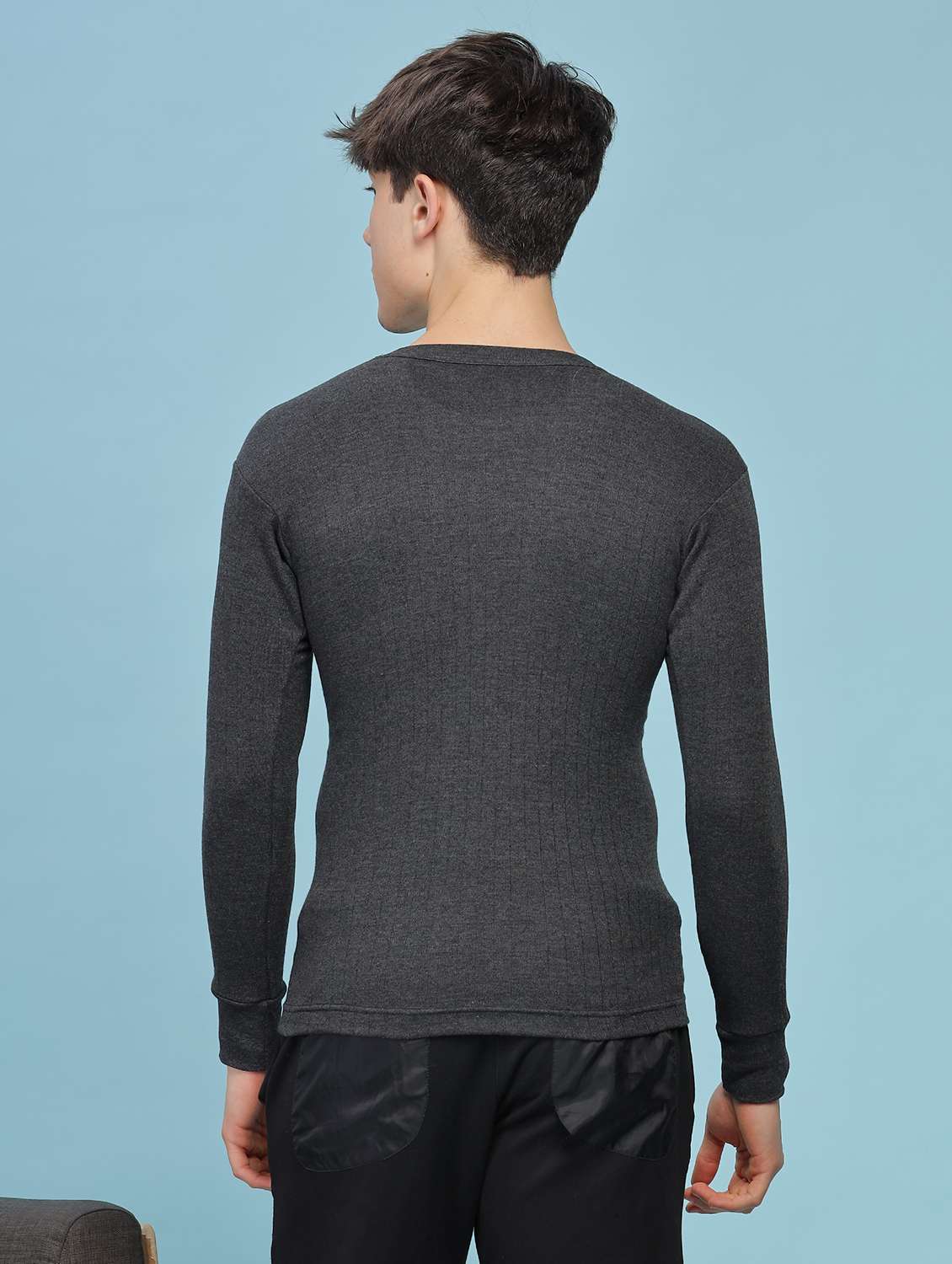 men solid full sleeve thermal top - 22181177 -  Standard Image - 2