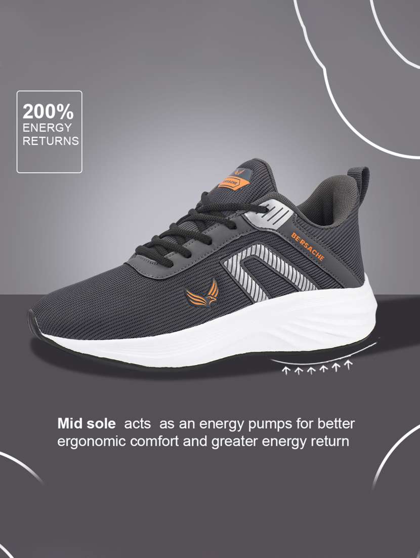 men grey lace up sport shoe - 22181201 -  Standard Image - 2