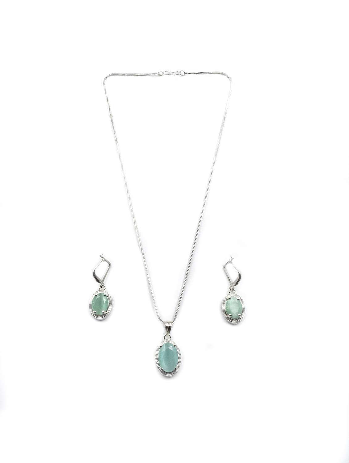 Green Plated Brass Fashion Jewellery Set - 22181242 -  Standard Image - 2