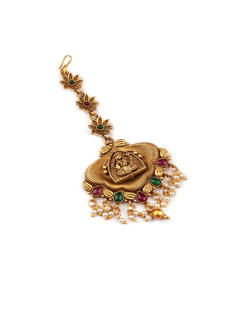 golden goddess flower maang tikka  - 22181253 -  Standard Image - 2