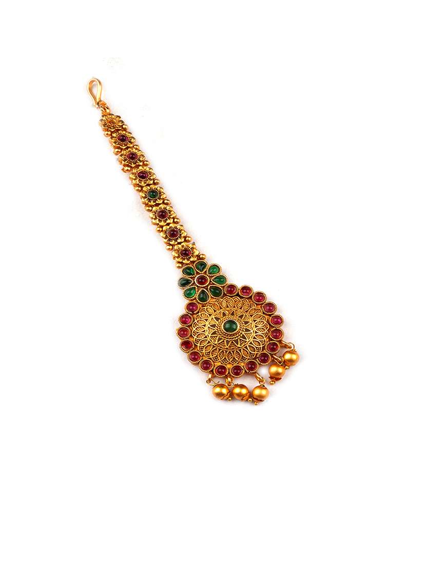 women gold plated zinc maang teeka - 22181254 -  Standard Image - 2