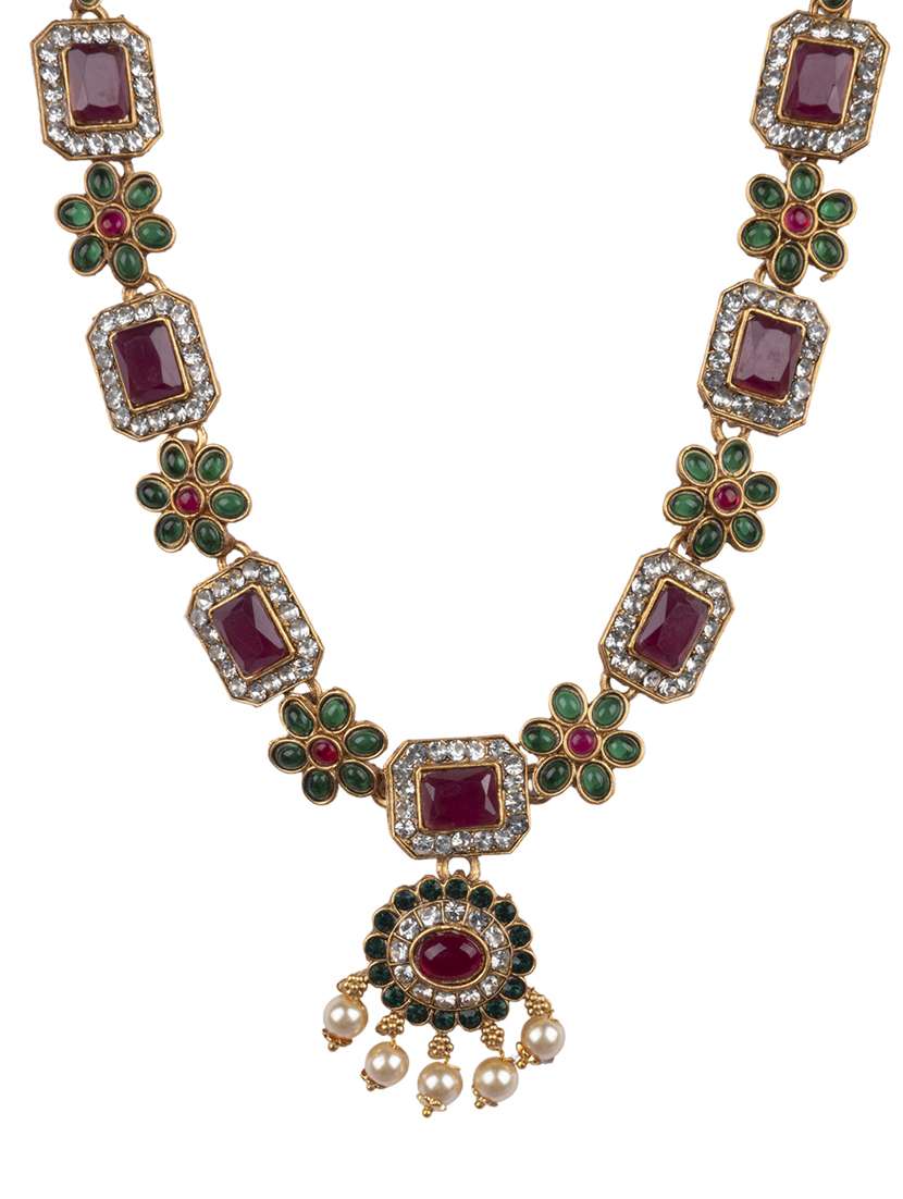 multicolor flower necklace set - 22181277 -  Standard Image - 2