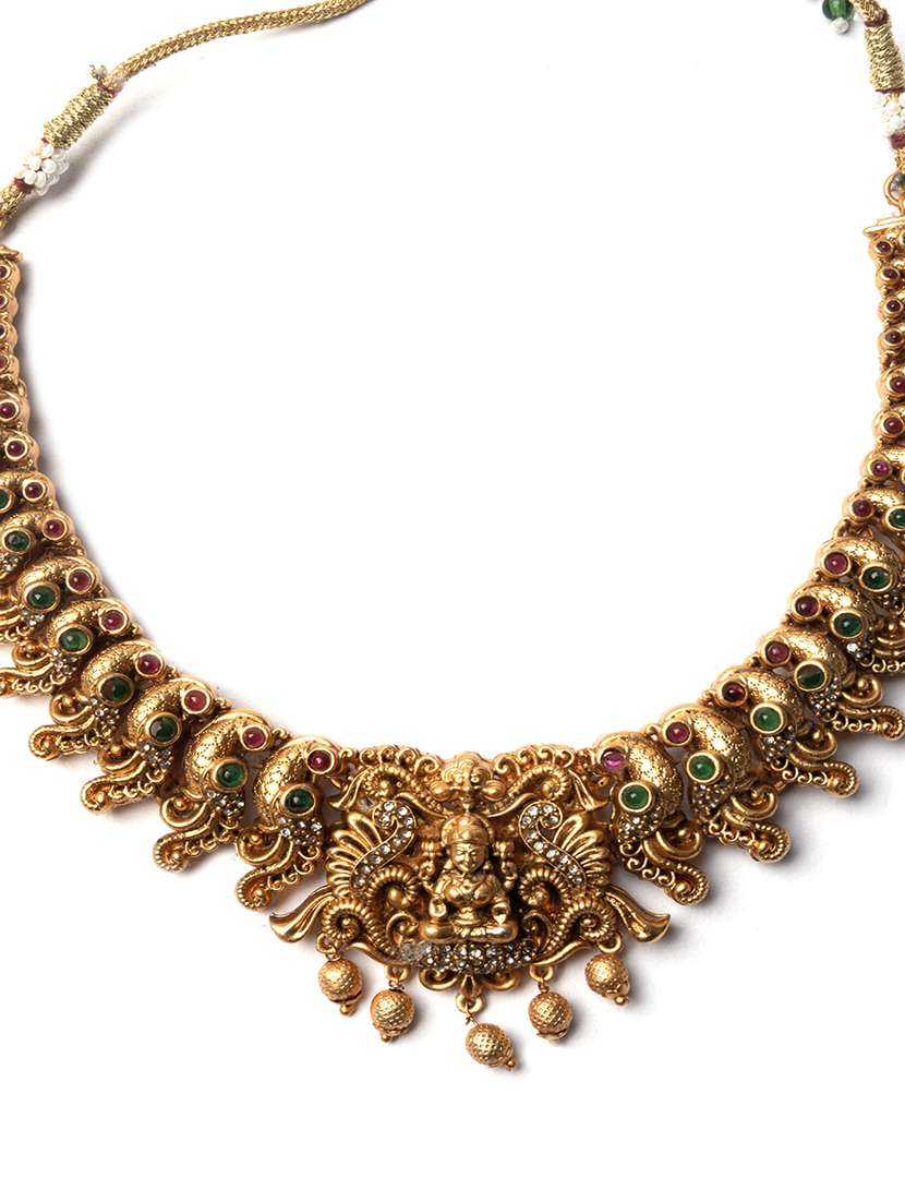 women gold plated necklace and earring set - 22181301 -  Standard Image - 2