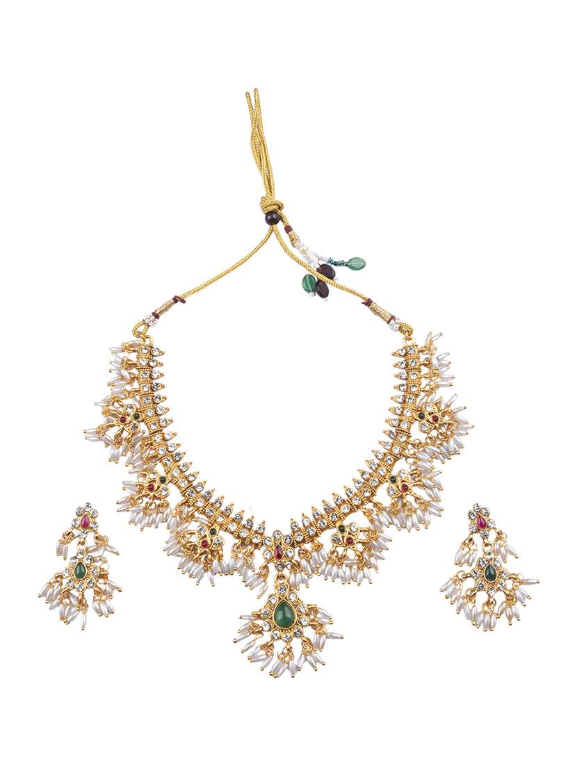 women alloy necklace and earrings set - 22181303 -  Standard Image - 2