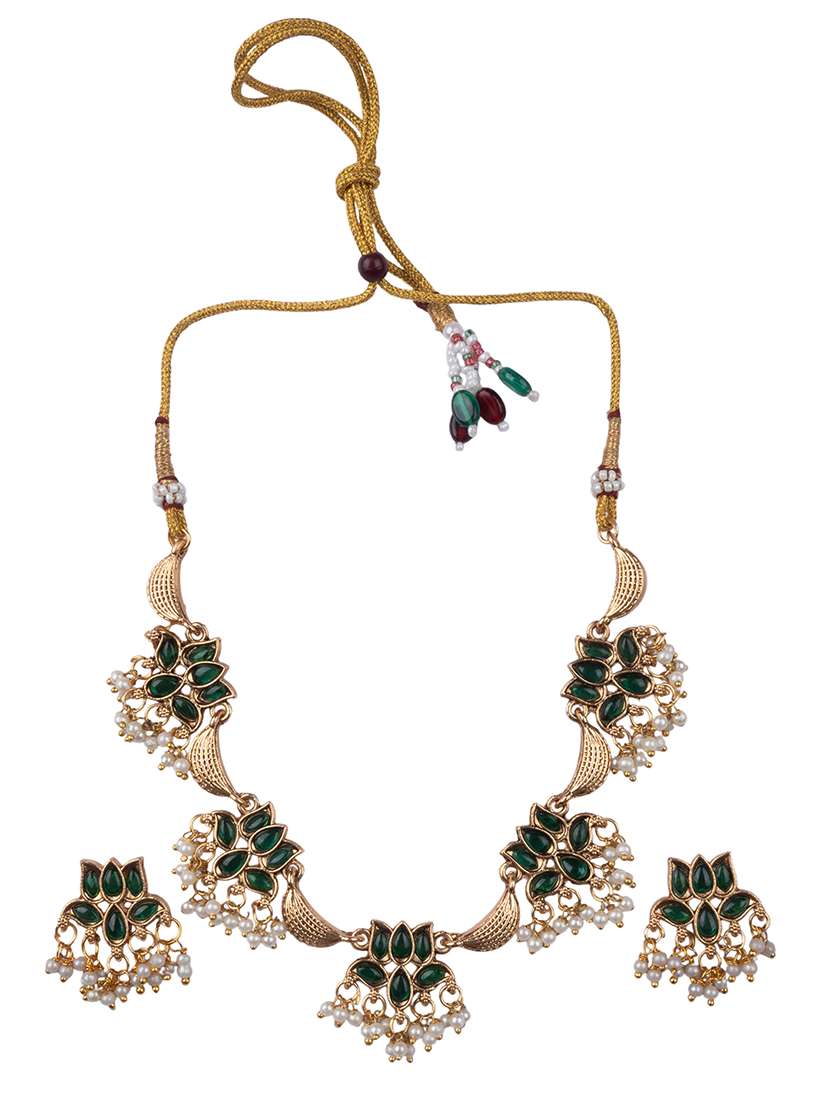 women alloy necklace and earrings set - 22181304 -  Standard Image - 2