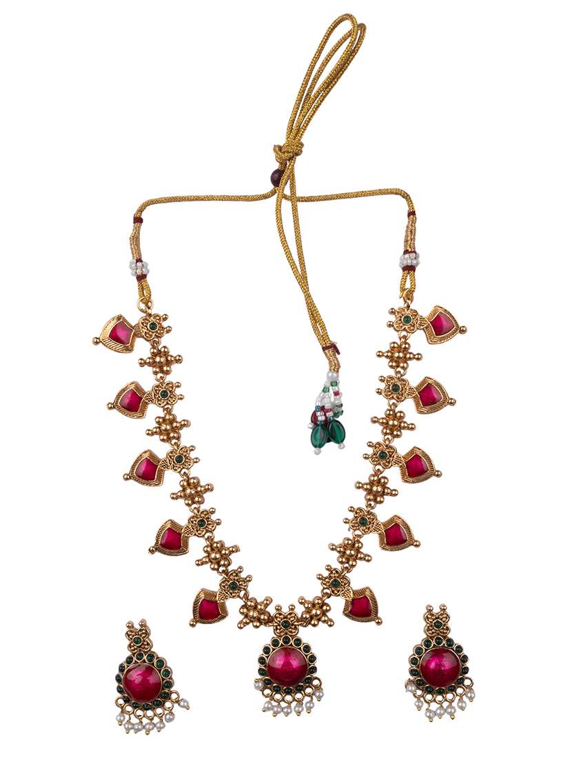 women alloy necklace and earrings set - 22181307 -  Standard Image - 2