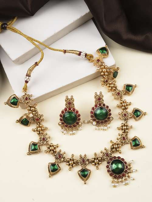 women alloy necklace and earrings set - 22181308 -  Standard Image - 0