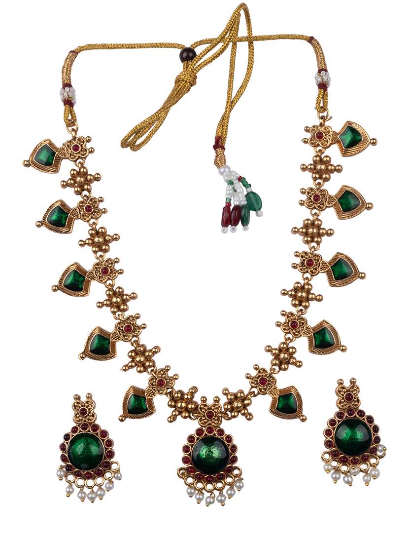 women alloy necklace and earrings set - 22181308 -  Standard Image - 2