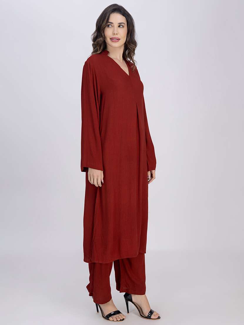 women solid bell sleeve a-line kurta - 22181381 -  Standard Image - 2