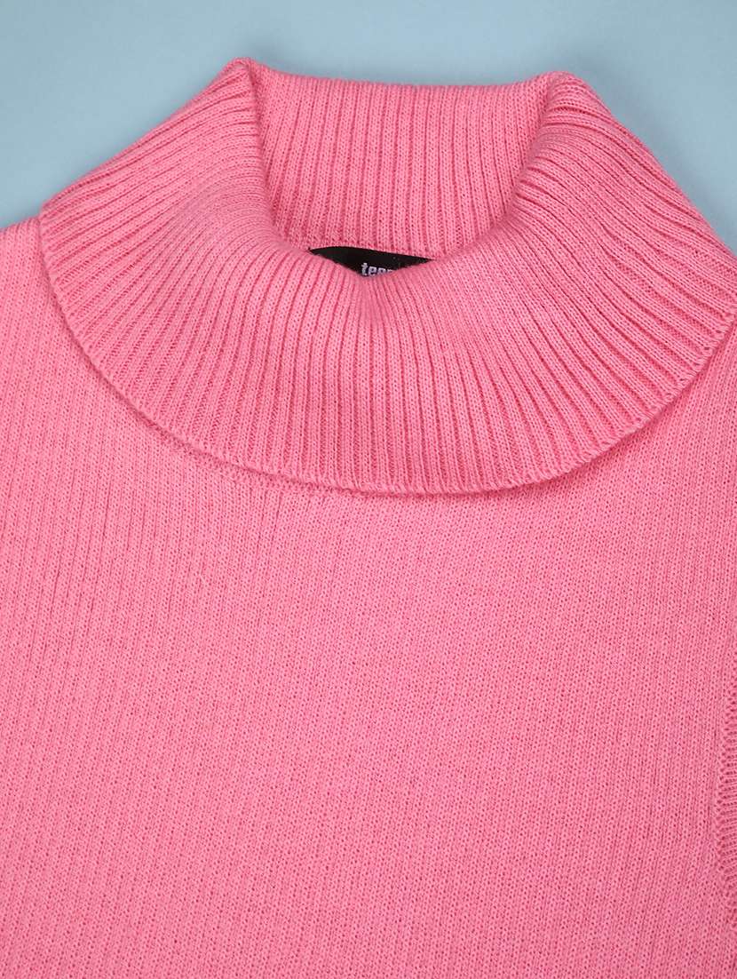 girls solid high neck sleeveless sweater - 22181394 -  Standard Image - 2
