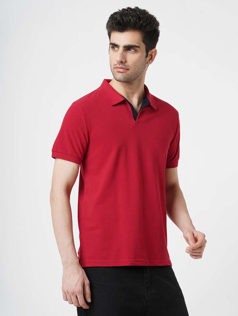 men solid short sleeve polo t-shirt - 22181395 -  Standard Image - 2