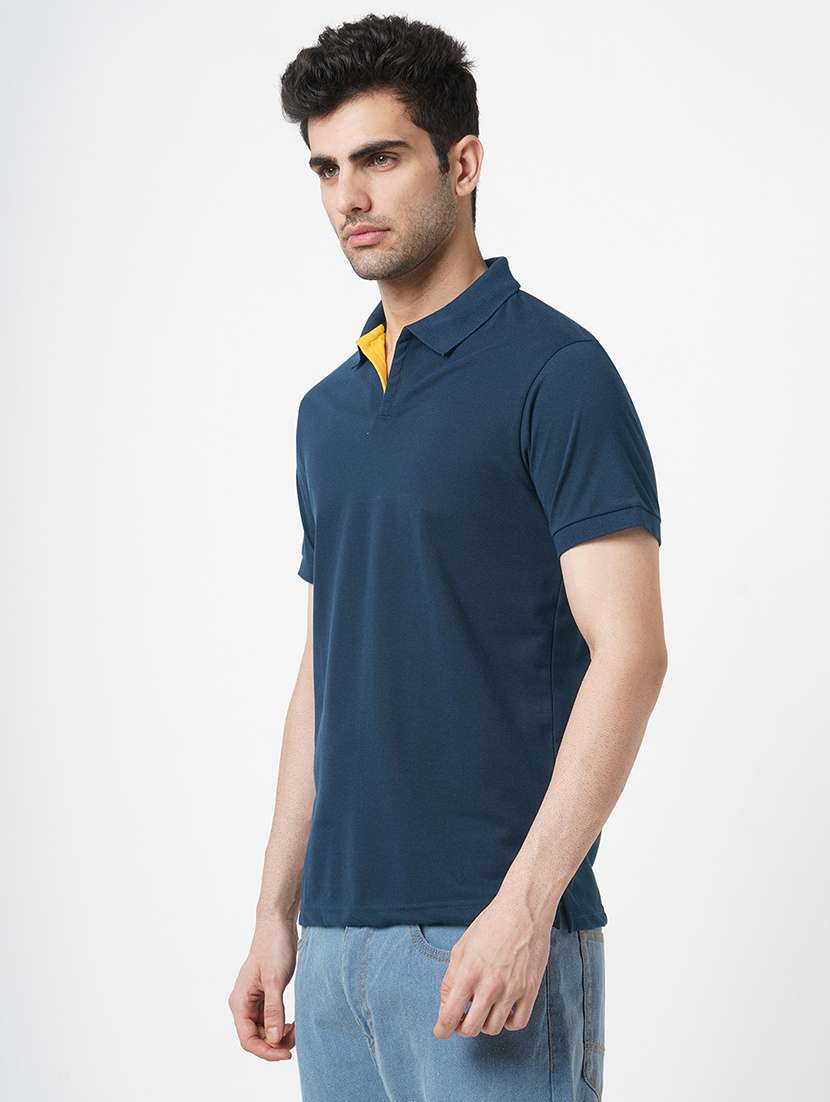 men solid short sleeve polo t-shirt - 22181401 -  Standard Image - 2