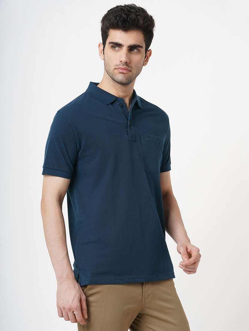 men solid short sleeve polo t-shirt - 22181411 -  Standard Image - 2