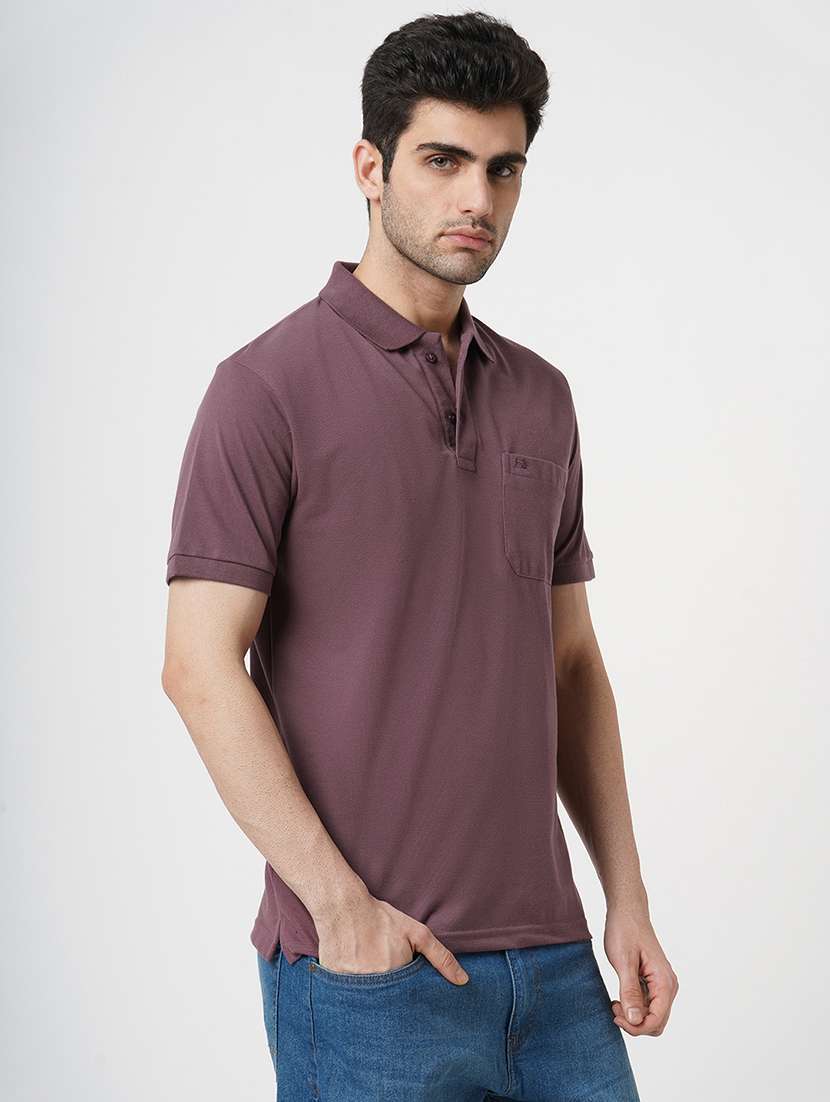 men solid short sleeve polo t-shirt - 22181412 -  Standard Image - 2