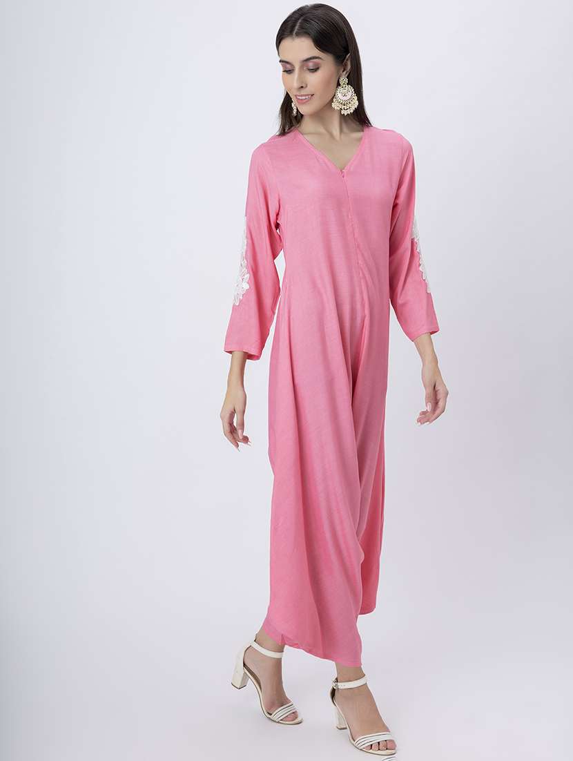 women embroidered long sleeve ethnic jumpsuit - 22181414 -  Standard Image - 2