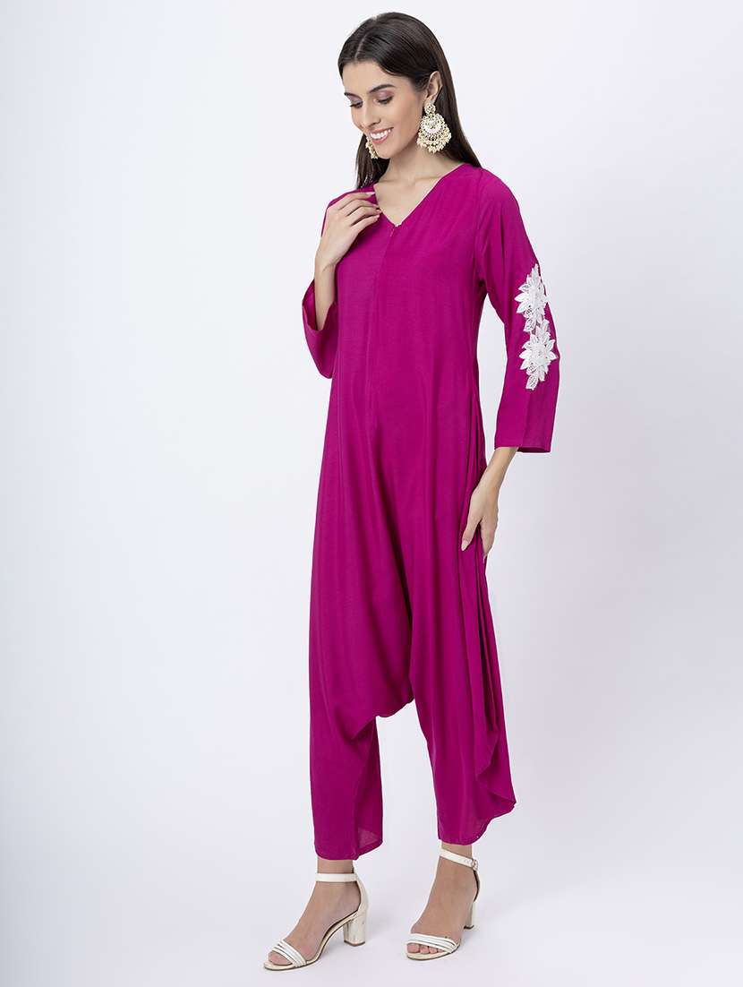 women embroidered long sleeve ethnic jumpsuit - 22181415 -  Standard Image - 2