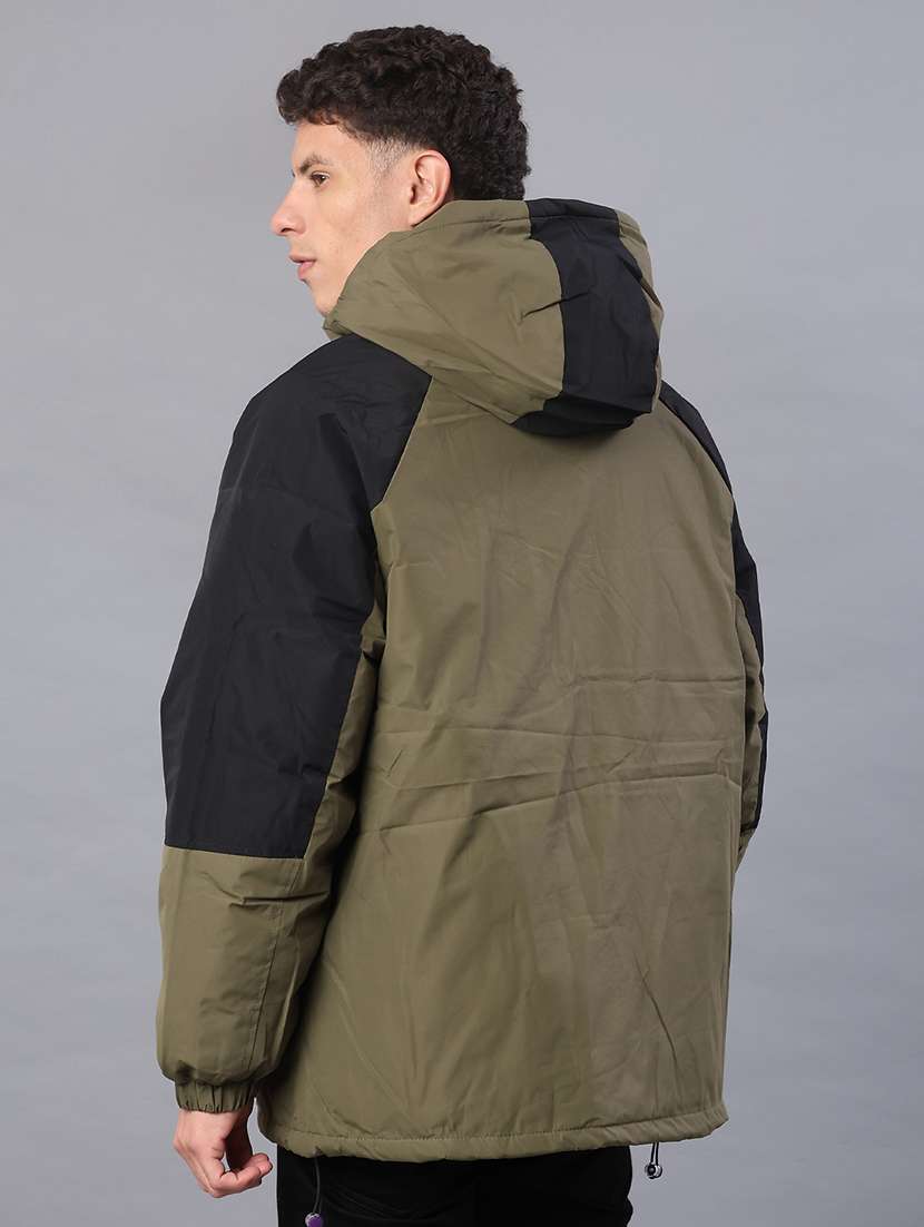 men color blocked long sleeve hooded quilted jacket - 22181416 -  Standard Image - 2