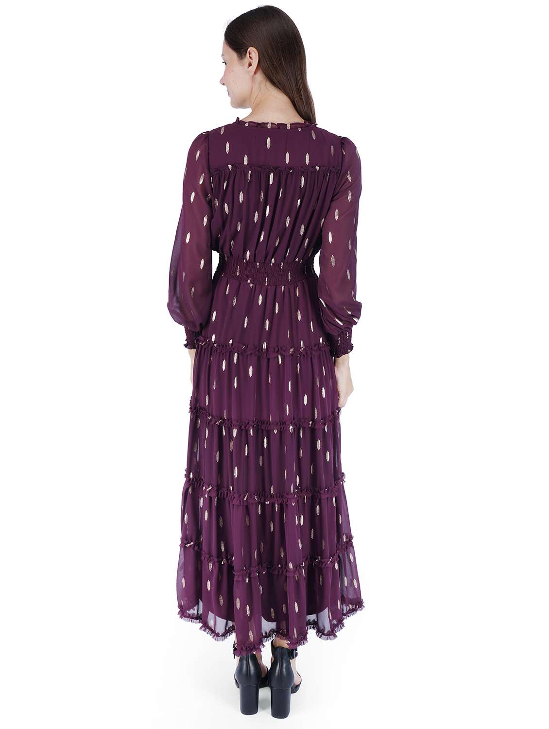 women self designed puff sleeve tiered dress - 22181433 -  Standard Image - 2