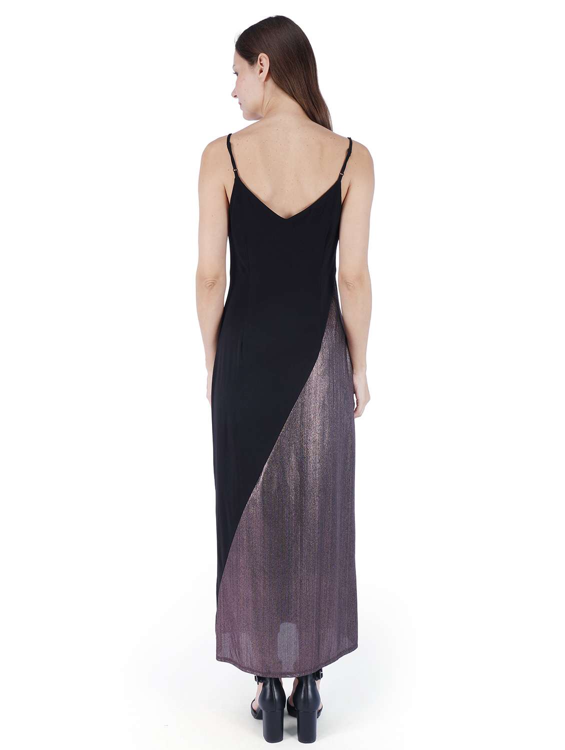 women color blocked shoulder strap a-line dress - 22181435 -  Standard Image - 2