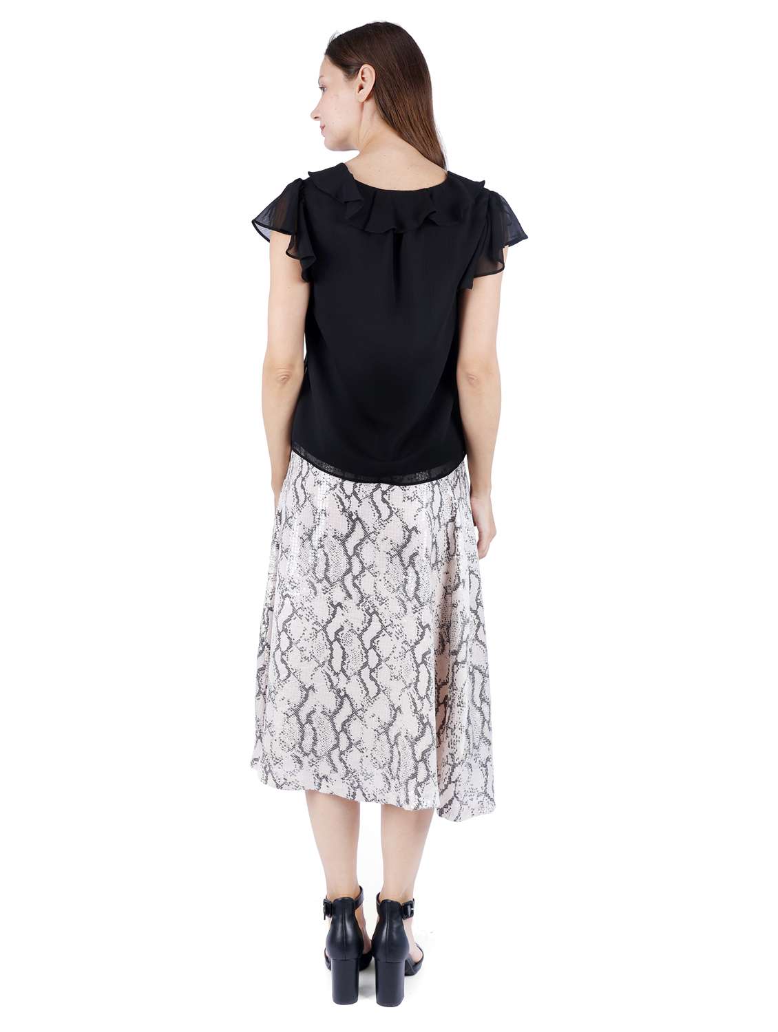 women solid ruffle sleeve regular top - 22181474 -  Standard Image - 2