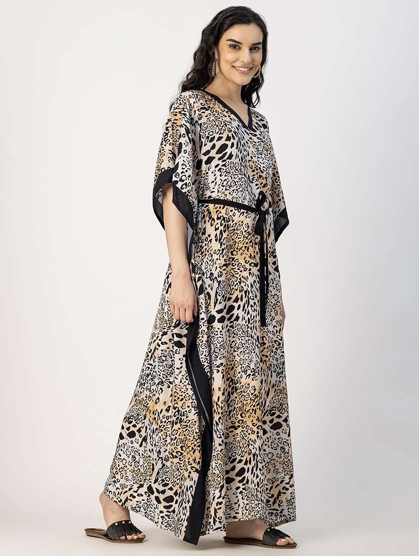 women animal print kaftan nighty - 22181486 -  Standard Image - 2