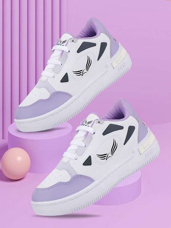 women lavender lace-up sneaker